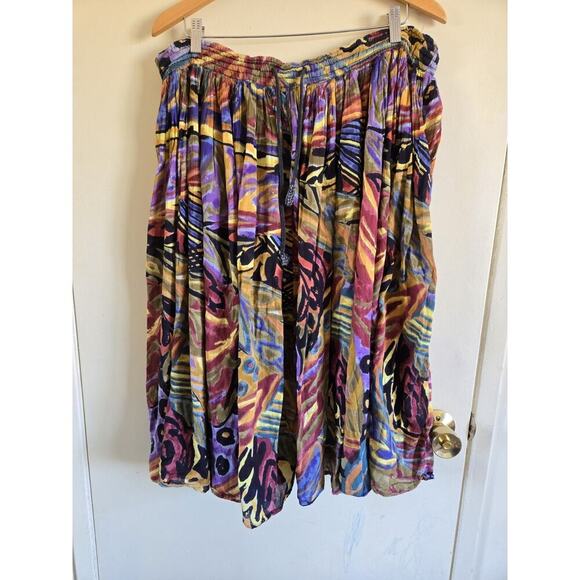 Campagnie Internationale Express Womens Maxi Skirt Safari Boho Peasant Jungle L - Picture 1 of 3